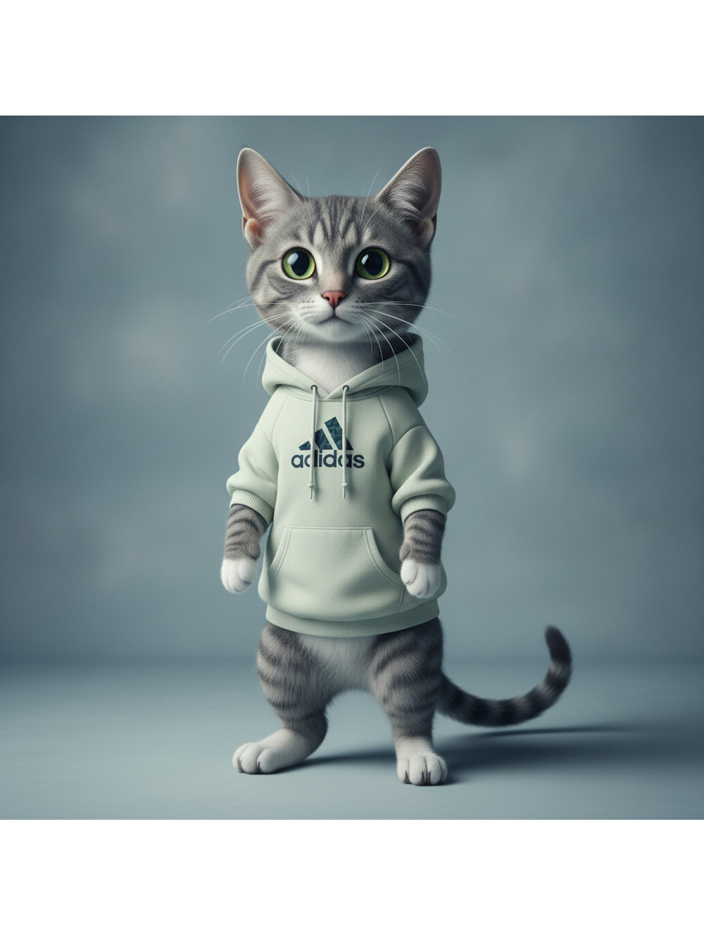 Adidas Mens Beige Logo Hoodie Pullover